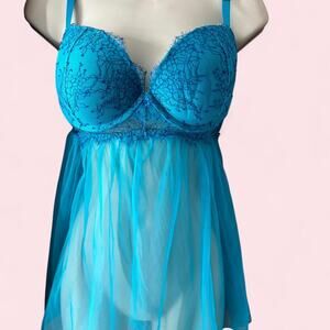 Victorias secret blue lace babydoll